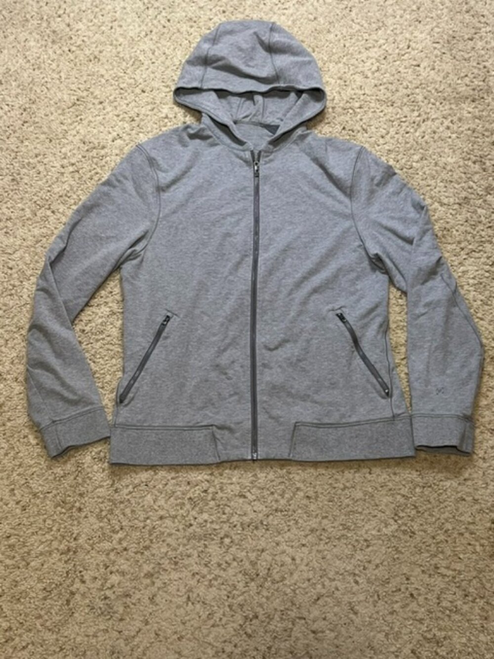 Lululemon Men's Heather Gray Cross Cut Full Zip Hoodie Sweatshirt Size Large L